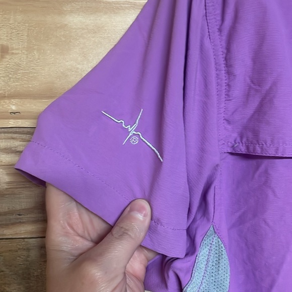 Habit size XL Purple Lightweight Button Down Short Sleeve Shirt with Pockets - Picture 14 of 16